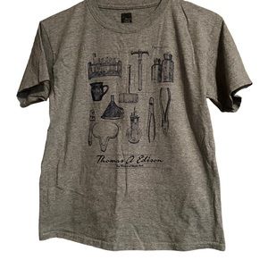 3/$12 Thomas Edison Graphic Grey Short Sleeve T-Shirt Size L